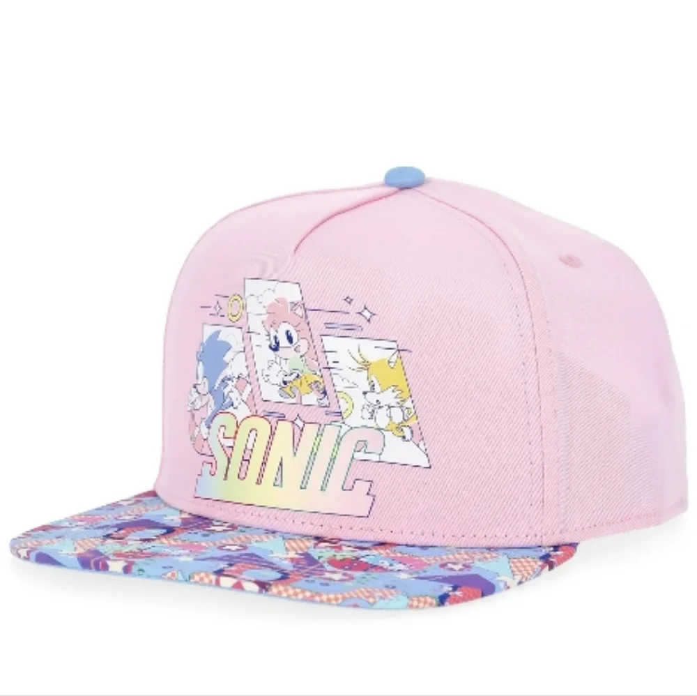 Sonic Retro Youth Snapback Hat-Pink & Blue. OSFM. NWT.
